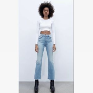 Zara TRF Flared Crop Jeans - Size 30